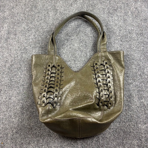 Anthropologie Handbags - ANTHROPOLOGIE Green Vegan Leather Alice Springs Tote Purse Bag